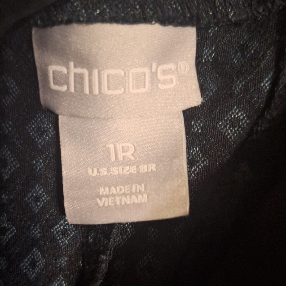 Chico's Dark Blue Patterned Pants - image 2